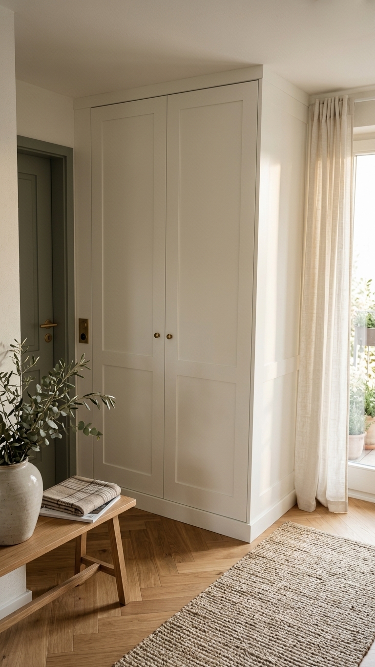 Einbauschrank mit schmalen Schiebetüren